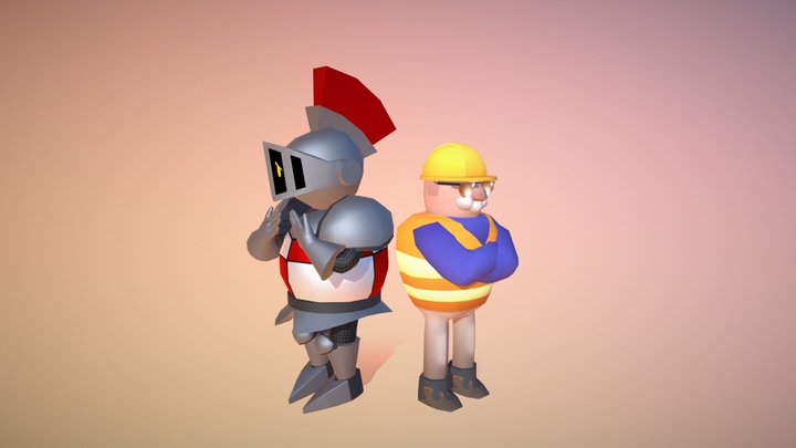 Poppy Saves Paintland - Knight + Foreman 3D Model
