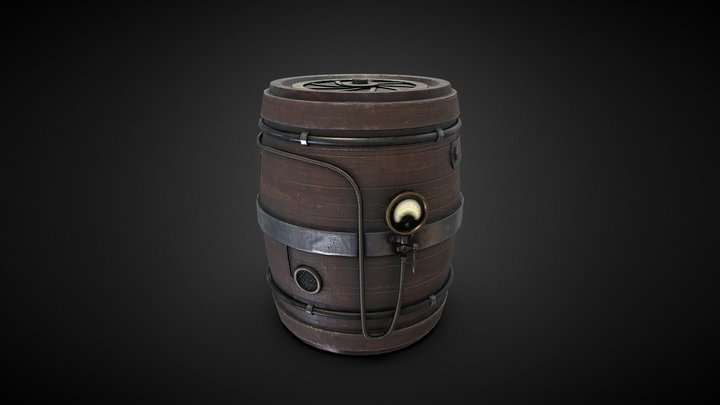 Steampunk Barrel 3D Model