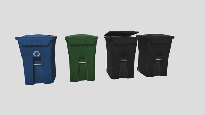 Trash Cans 3D Model