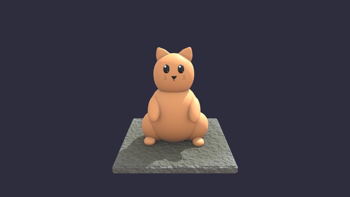 Cat figurine, his name is Buns 3D Model