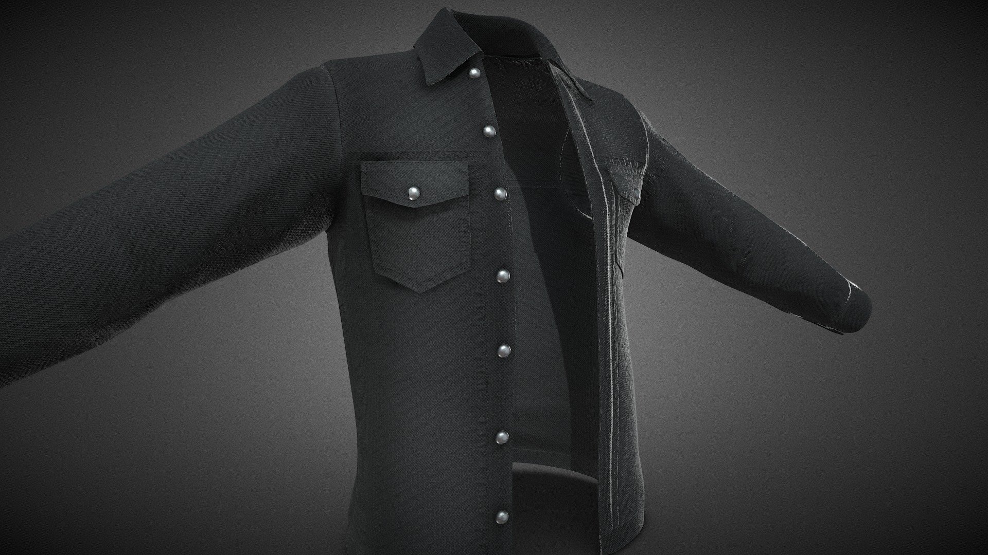 Black Denim Shirt - Buy Royalty Free 3D model by CG StudioX (@CG ...