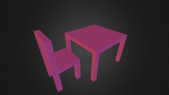 Table and chair 3D Model