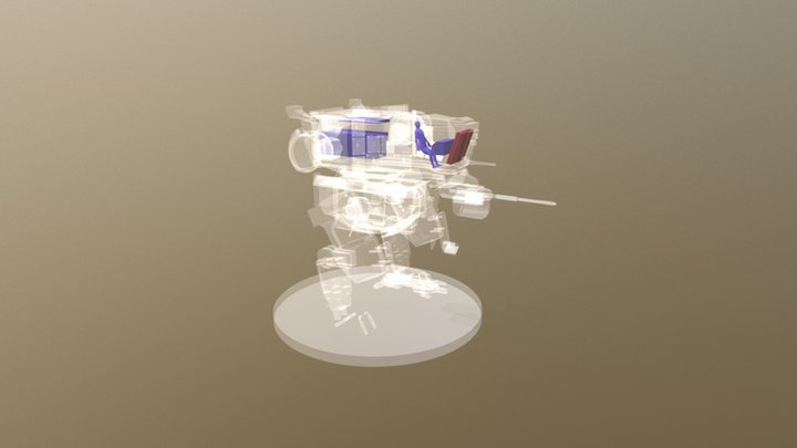 Combat Mech Xray Preview 3D Model