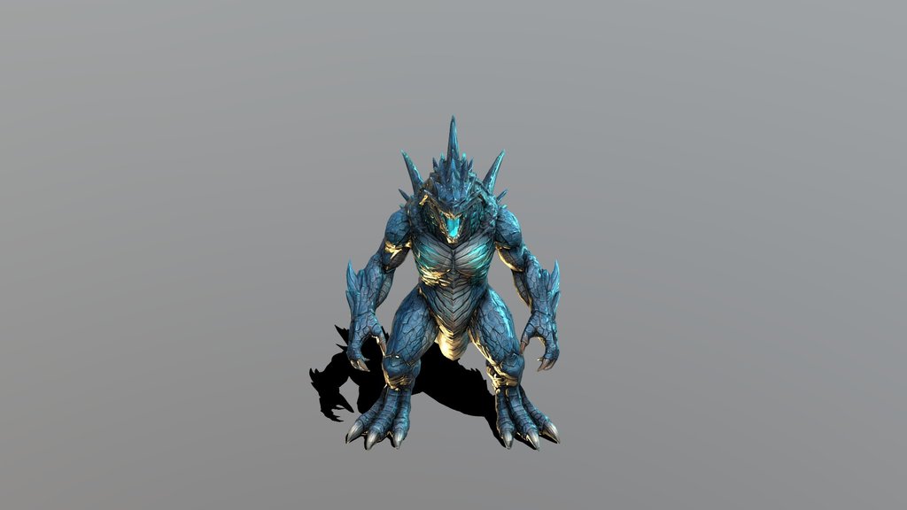 KAIJU MONSTER MODEL - AQUA VERSION [MESHY 6]