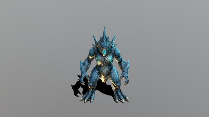 KAIJU MONSTER MODEL - AQUA VERSION [MESHY 6]