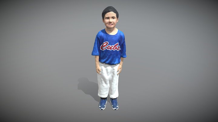 Kid baseball player 3D Model