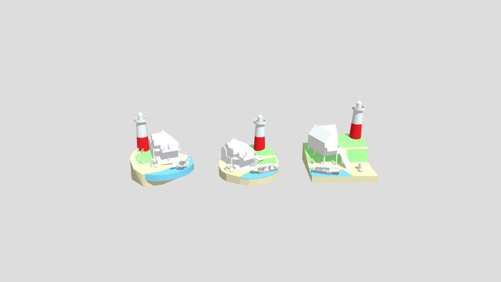 By The Sea - DAE diorama blockout 3D Model