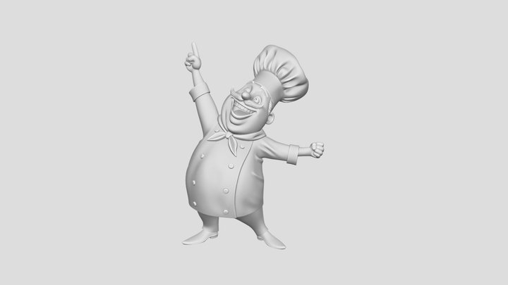 Cheering Chef – Kostenloses 3D-Modell STL
