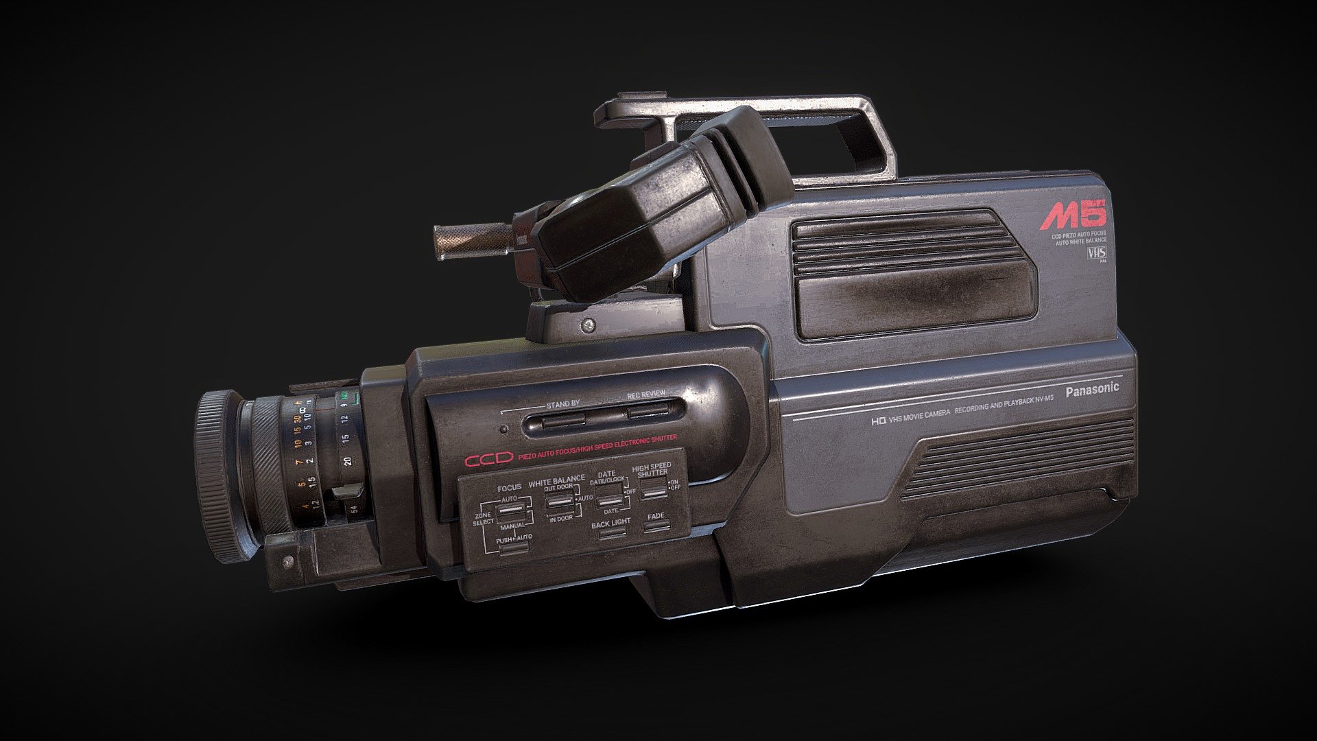 Panasonic M5 VHS Camcorder Game Ready Model Download Free 3D Model 