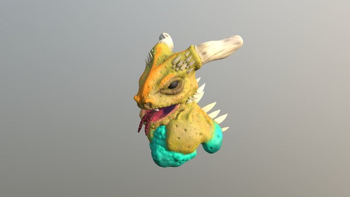 Lizard man head bust 3D Model