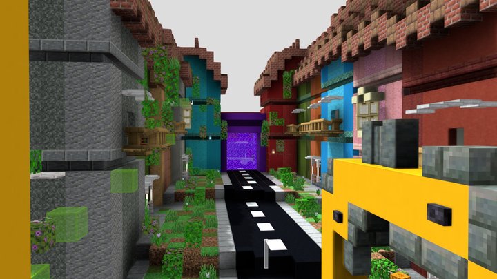 City | Auth Lobby With Portal | 60x35 3D Model