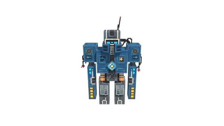 Robot Protector Golem 3D Model