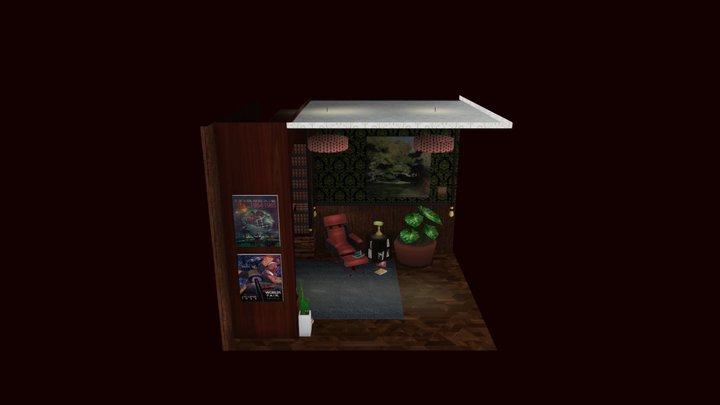 Library Textured V_1 3D Model