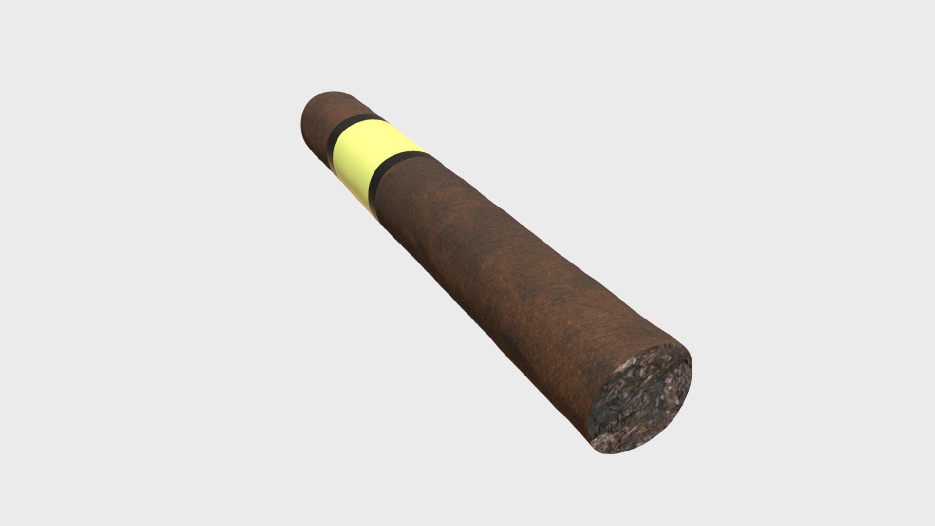 3D model Cigar - This is a 3D model of the Cigar. The 3D model is about a close-up of a cigar.