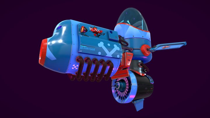 Humoro sci fi cyberpunk Aircraft gameready NO.10 3D Model