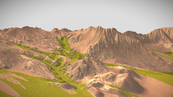 Landscape - Green Mountains 3D Model
