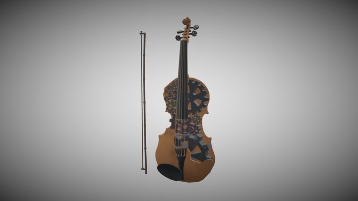 Steampunk violin 3D Model