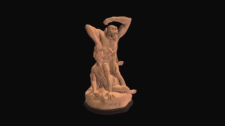 Sculpture of a Gorilla defeating a Gladiator 3D Model