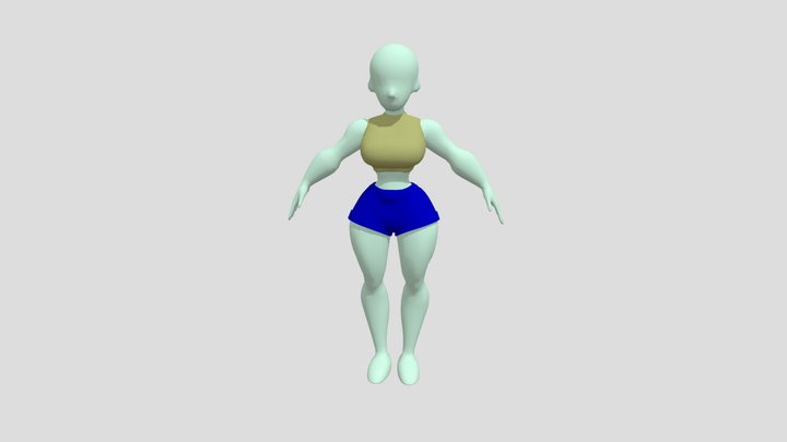 low poly girl 3D Model