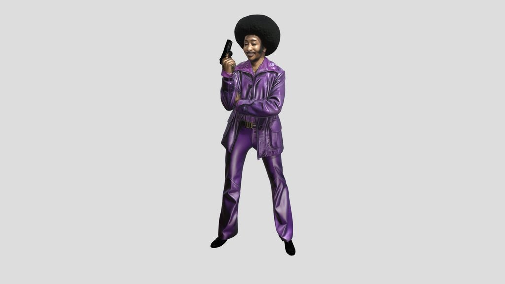Macy Gray with porkchop sideburns