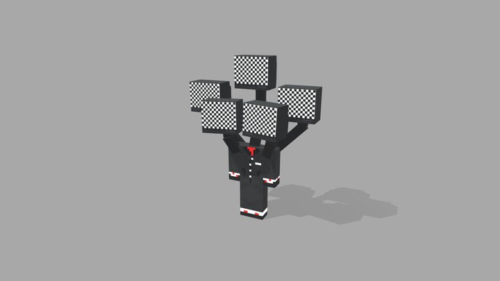 TV Man - Minecraft Style 3D Model