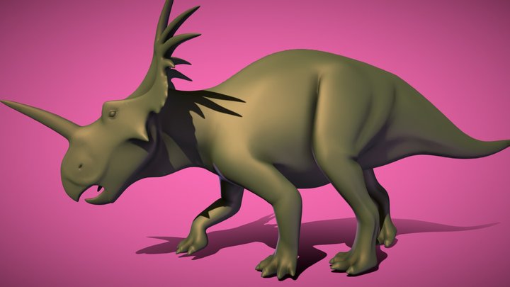FREE DINOSAUR - pre-posed Styracosaurus model 3D Model