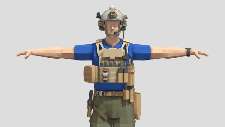 Low-poly RRF Model 3D Model