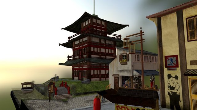 japanese city scene 3D Model