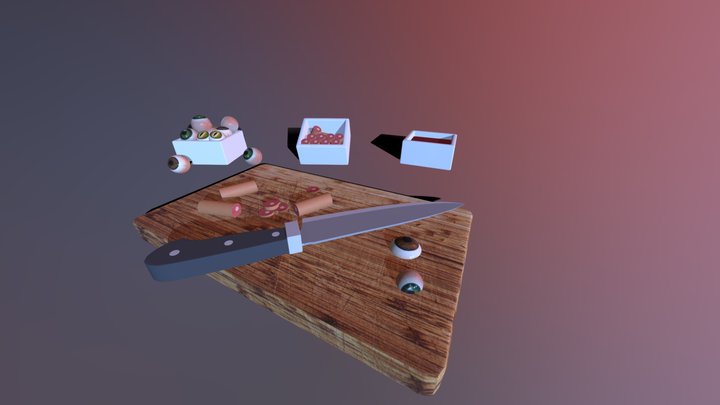 Horror Kitchen Scene 3D Model