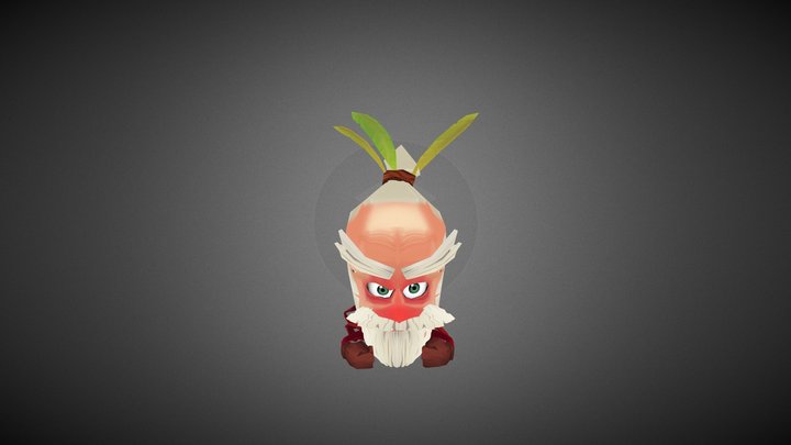 Hadpainted lowpoly  character - Old Spider 3D Model