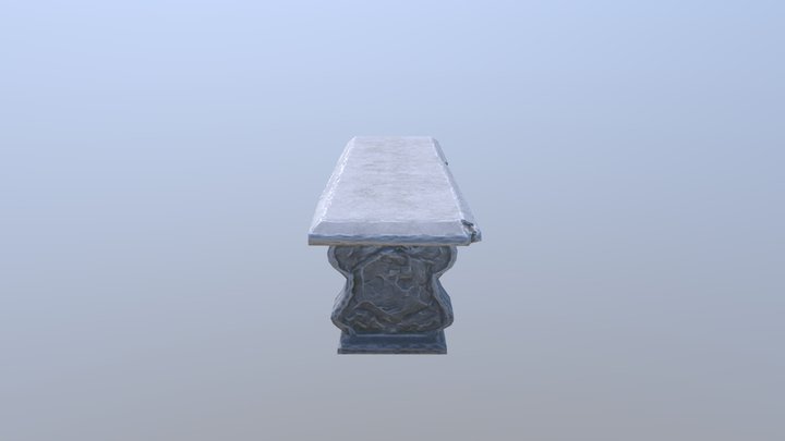 Stone Bench Low 3D Model