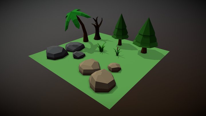 Low-Poly Environment Assets 3D Model
