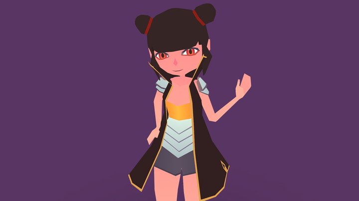 LowPoly Gal 3D Model