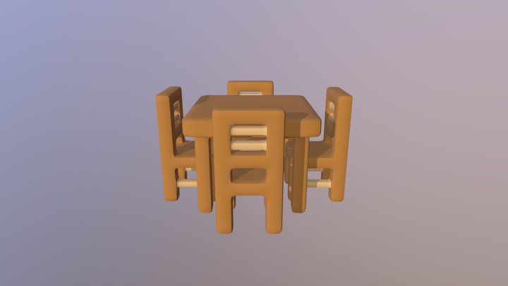 Mesa E Cadeiras 3D Model