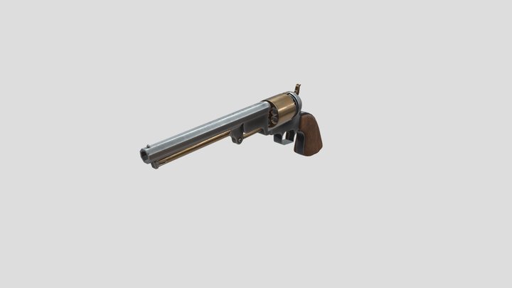 1851 American Navy service revolver 3D Model