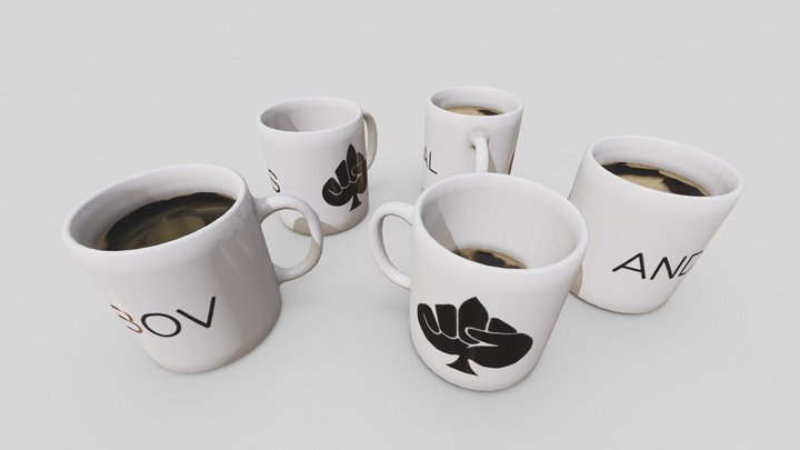 Mass de tasses 3D Model