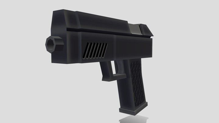 Low poly cyber pistol 3D Model