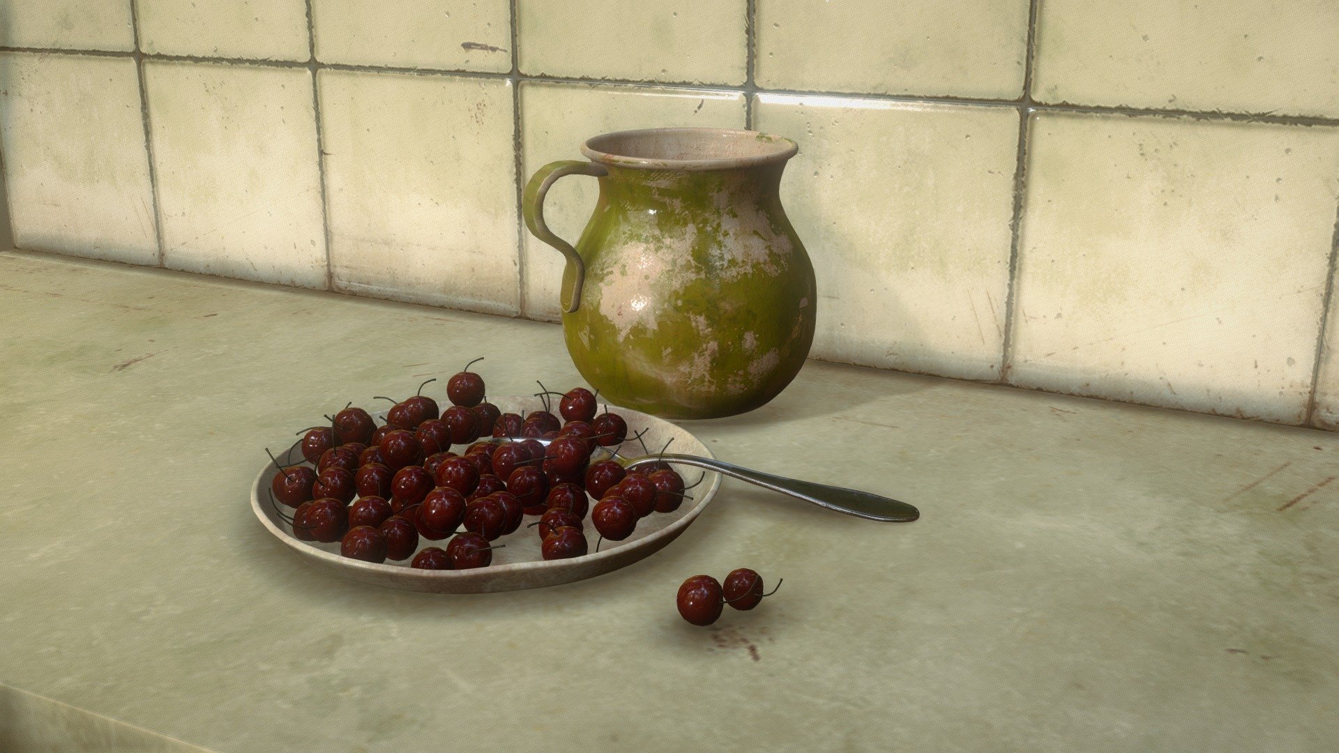 Freebie - Render Art: Still Life With Cherries