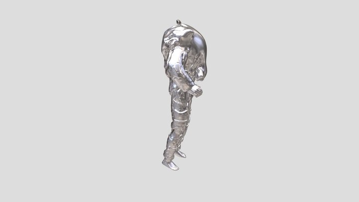 Shoulder Bear Pants Silver 3D Model