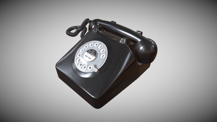 Vintage Rotary Dial Phone 3D Model