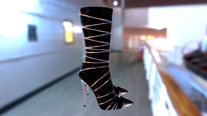 Stylish Wired Stiletto High-Heels 3D Model