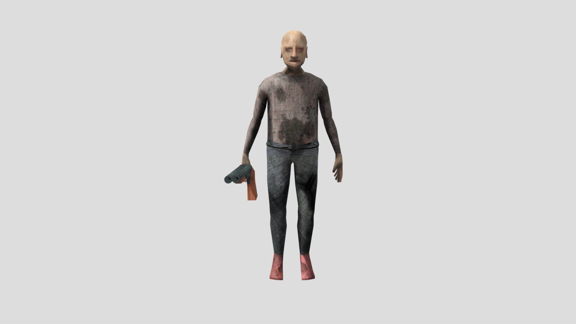 Grandpa With Shot Gun with closed eyes