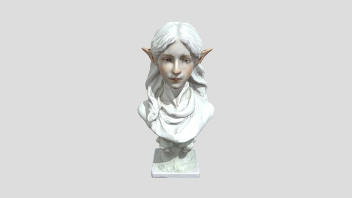 Ethereal Elven Bust 3D Model