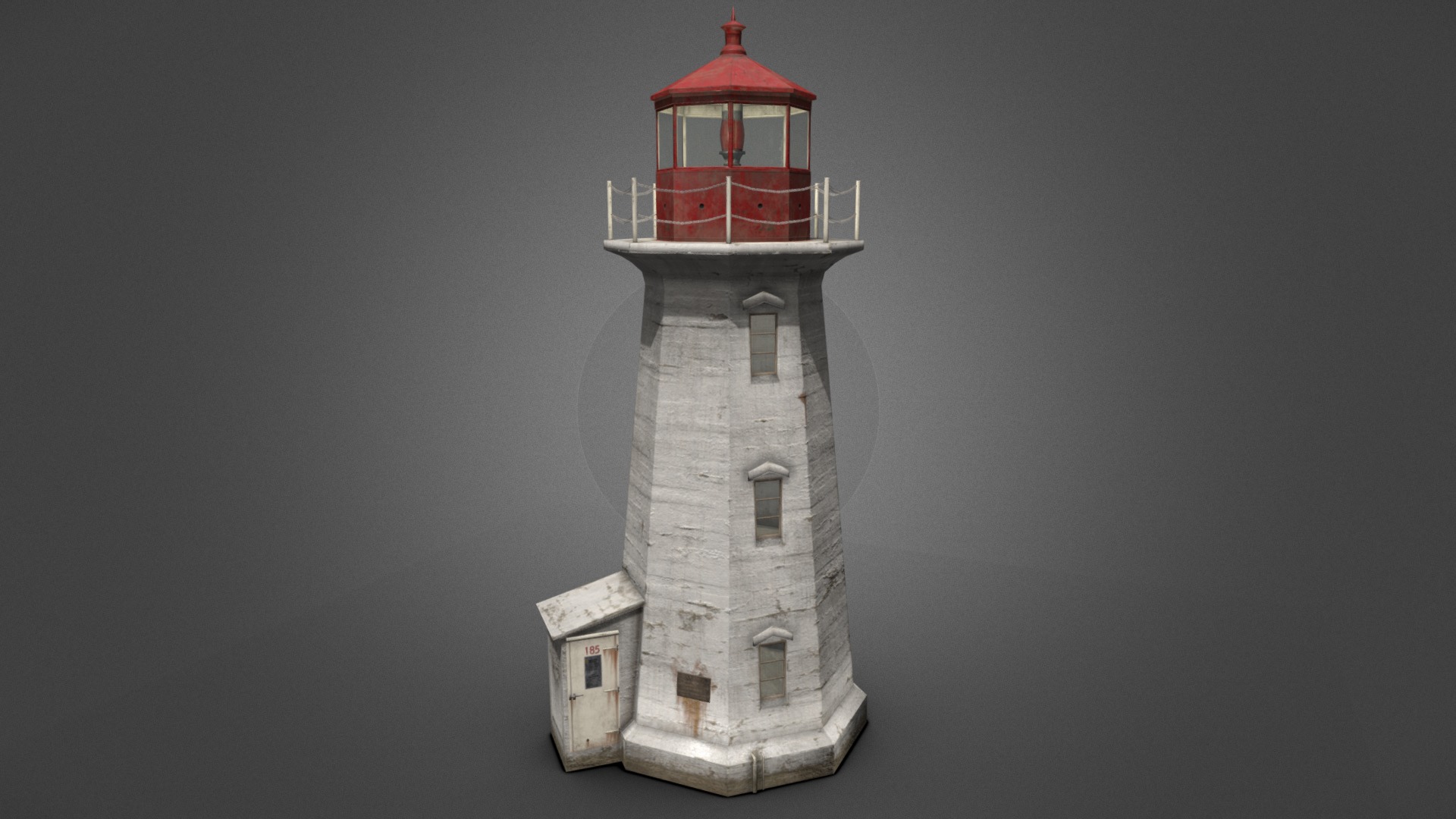 3D model Lighthouse - This is a 3D model of the Lighthouse. The 3D model is about a lighthouse with a red top.