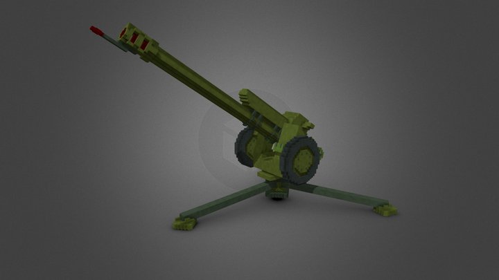 Voxel D-30 howitzer 3D Model