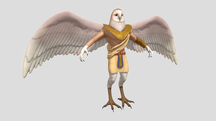 Egyptian Owl God 3D Model