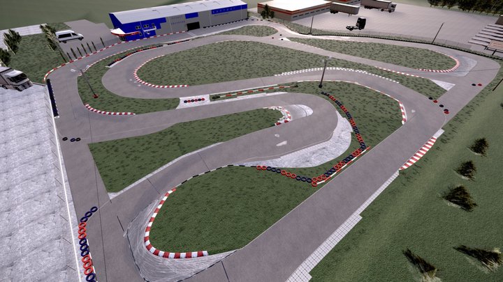 Karting Club Lider | Outdoor Race Track [Ready] 3D Model