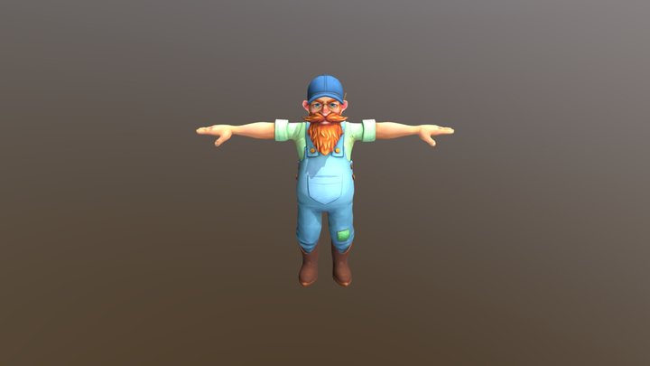 Farmer OldMan 3D Model