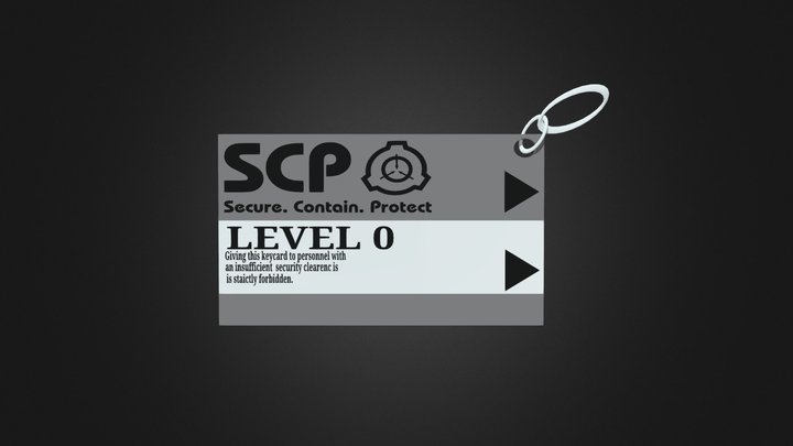 SCP Keycard Level 0 pendant (FREE) 3D Model