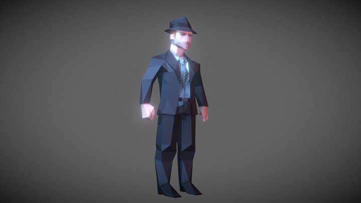 Low Poly Detective 3D Model